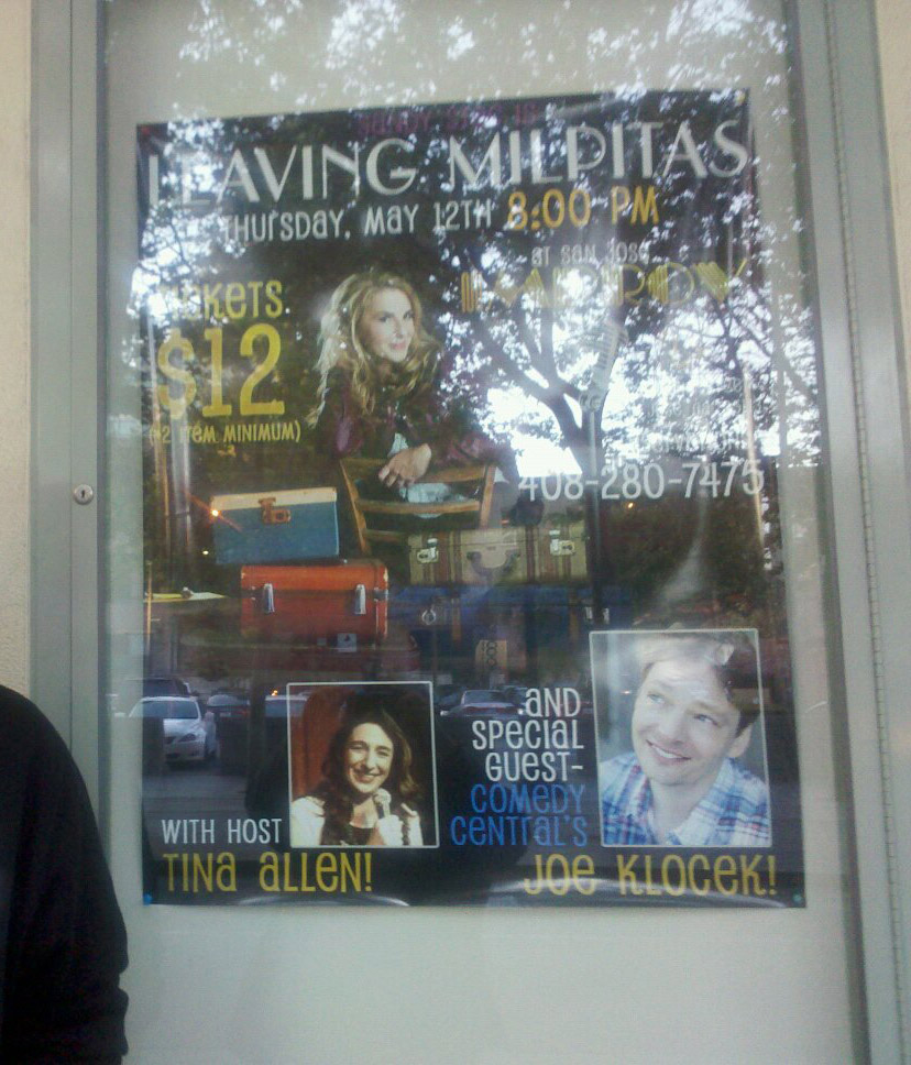 My poster outside the Improv!